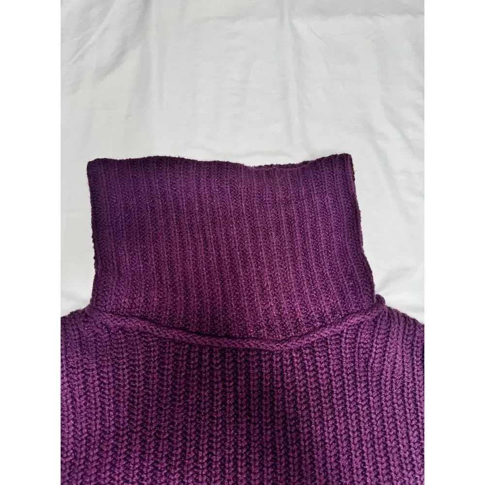 Free People Hunny Bunny Crop Sweater Women’s Large Purple Boho Dark Feminine - Picture 12 of 15